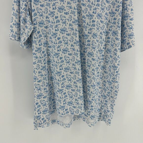 Peter Millar Polo Shirt Ski Slope Pattern Men's XXL Pearl White Blue Golf Tennis - Picture 3 of 12